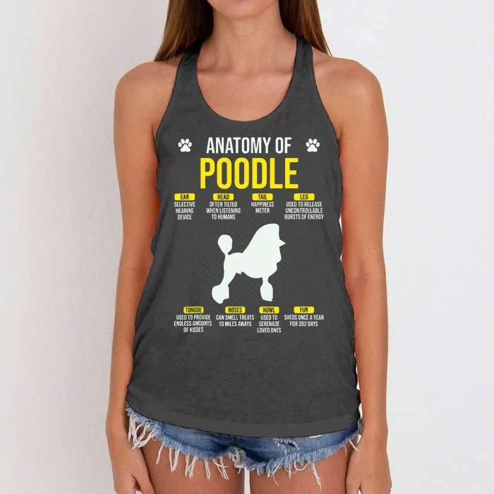 Anatomy Of Poodle Dog Lover Funny Women's Knotted Racerback Tank