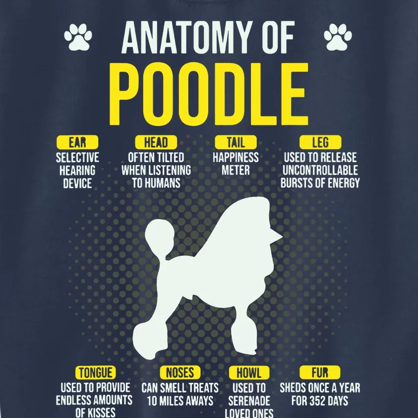 Anatomy Of Poodle Dog Lover Funny Kids Sweatshirt