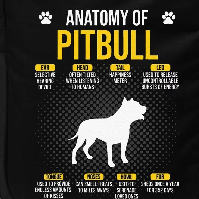 Anatomy Of Pitbull Dog Lover Impact Tech Backpack