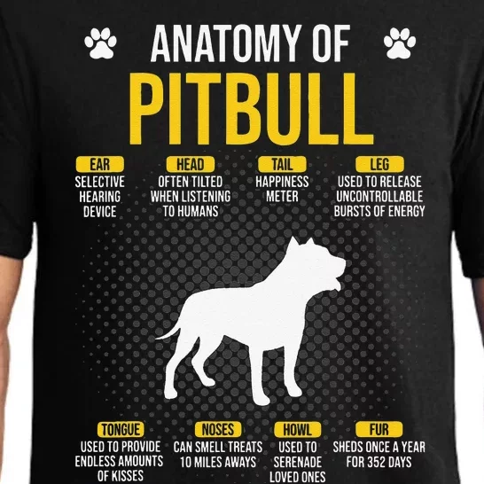 Anatomy Of Pitbull Dog Lover Pajama Set