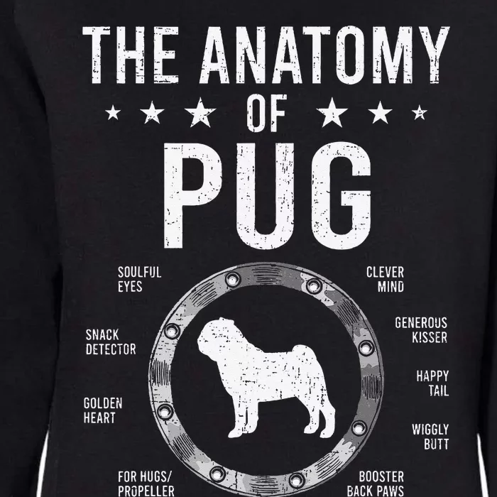 Anatomy of Pug Dog Lover Womens California Wash Sweatshirt