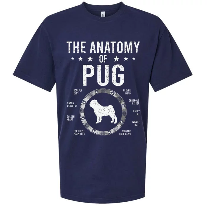 Anatomy of Pug Dog Lover Sueded Cloud Jersey T-Shirt