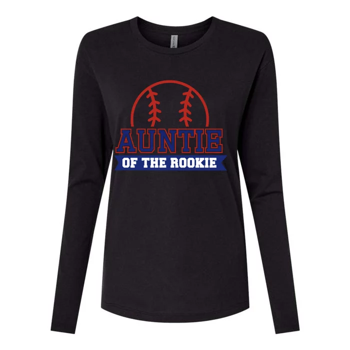 Auntie Of Rookie 1st Birthday Baseball Theme Matching Party Gift Womens Cotton Relaxed Long Sleeve T-Shirt