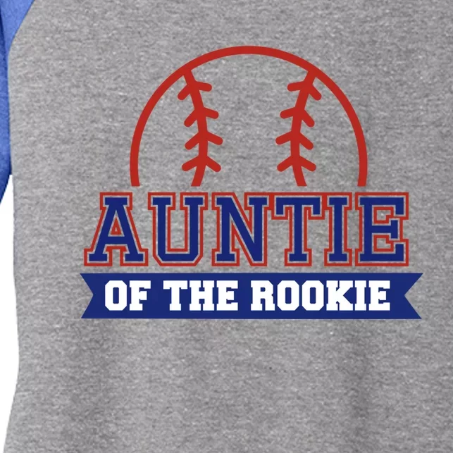 Auntie Of Rookie 1st Birthday Baseball Theme Matching Party Gift Women's Tri-Blend 3/4-Sleeve Raglan Shirt