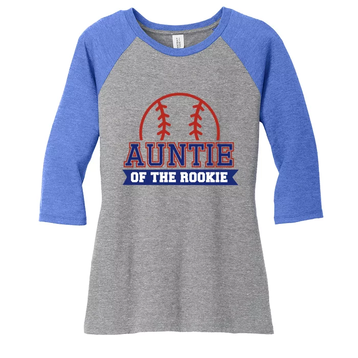 Auntie Of Rookie 1st Birthday Baseball Theme Matching Party Gift Women's Tri-Blend 3/4-Sleeve Raglan Shirt