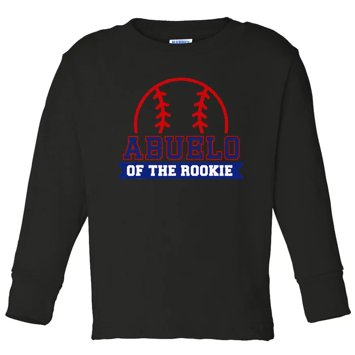 Abuelo Of Rookie 1st Birthday Baseball Theme Matching Party Toddler Long Sleeve Shirt