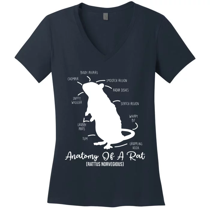 Anatomy Of Rat For Any Rat Lovers And Pet Rat Owners Women's V-Neck T-Shirt