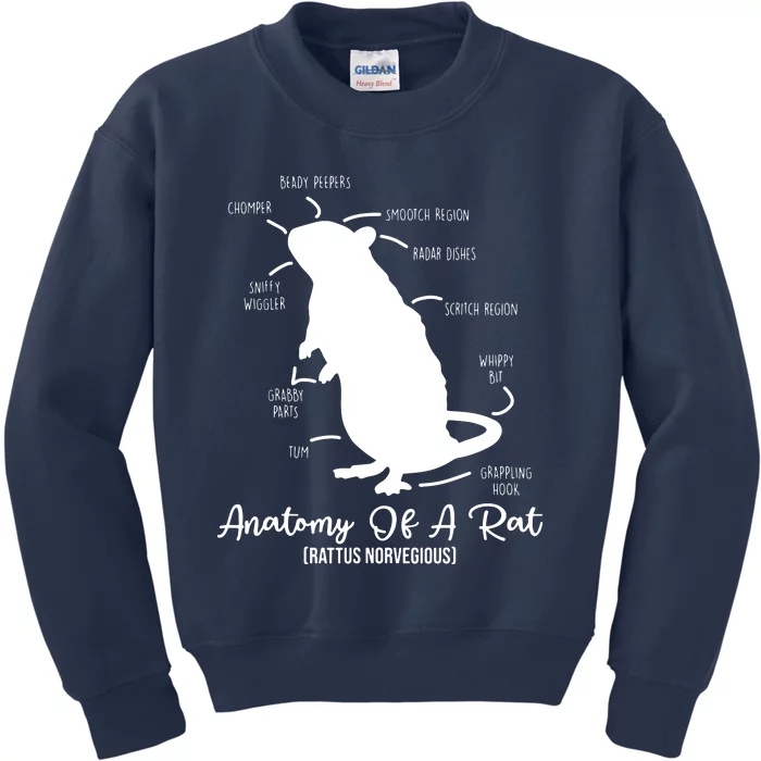 Anatomy Of Rat For Any Rat Lovers And Pet Rat Owners Kids Sweatshirt