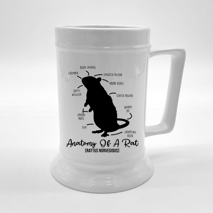 Anatomy Of Rat For Any Rat Lovers And Pet Rat Owners Front & Back Beer Stein