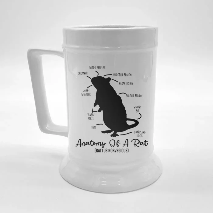 Anatomy Of Rat For Any Rat Lovers And Pet Rat Owners Front & Back Beer Stein