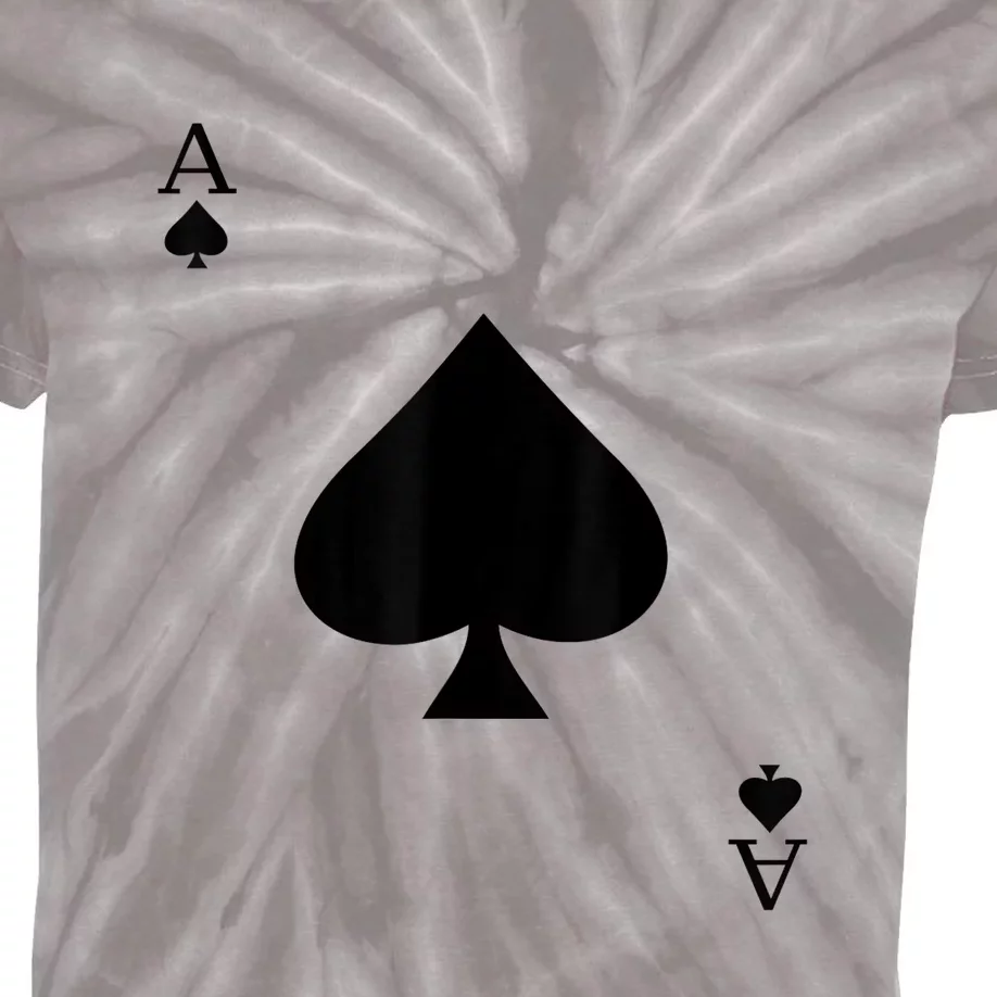 Ace Of Spades Deck Of Cards Halloween Costume Kids Tie-Dye T-Shirt