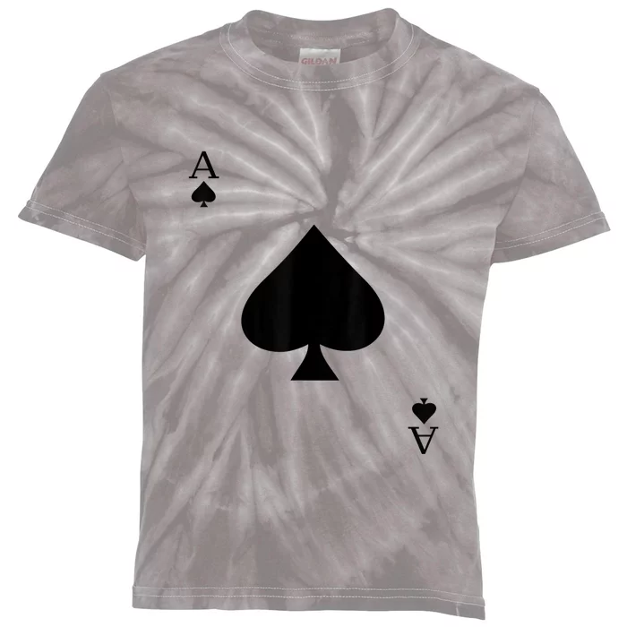 Ace Of Spades Deck Of Cards Halloween Costume Kids Tie-Dye T-Shirt