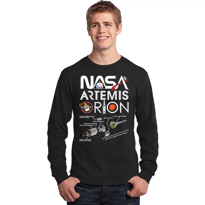 Artemis Orion Space Launch System SLS Schematics Long Sleeve Shirt