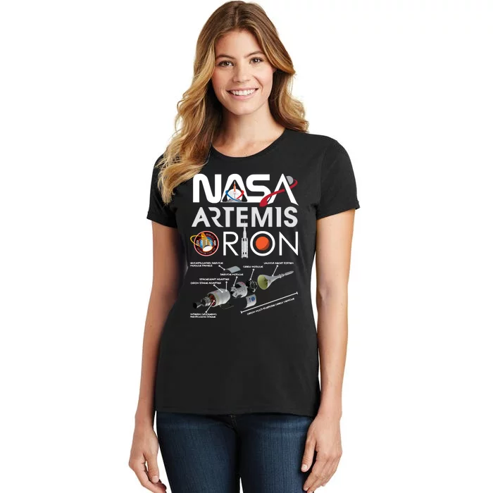 Artemis Orion Space Launch System SLS Schematics Women's T-Shirt