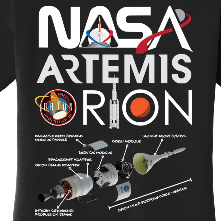 Artemis Orion Space Launch System SLS Schematics Women's T-Shirt