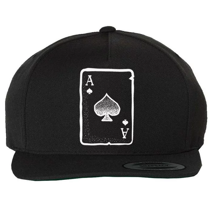 Ace Of Spades Poker Playing Card Halloween Costume Wool Snapback Cap