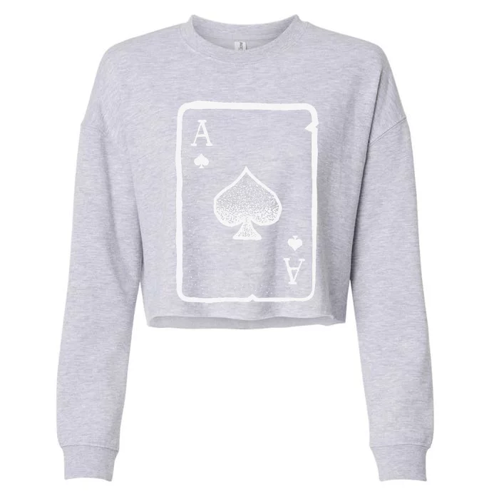 Ace Of Spades Poker Playing Card Halloween Costume Cropped Pullover Crew