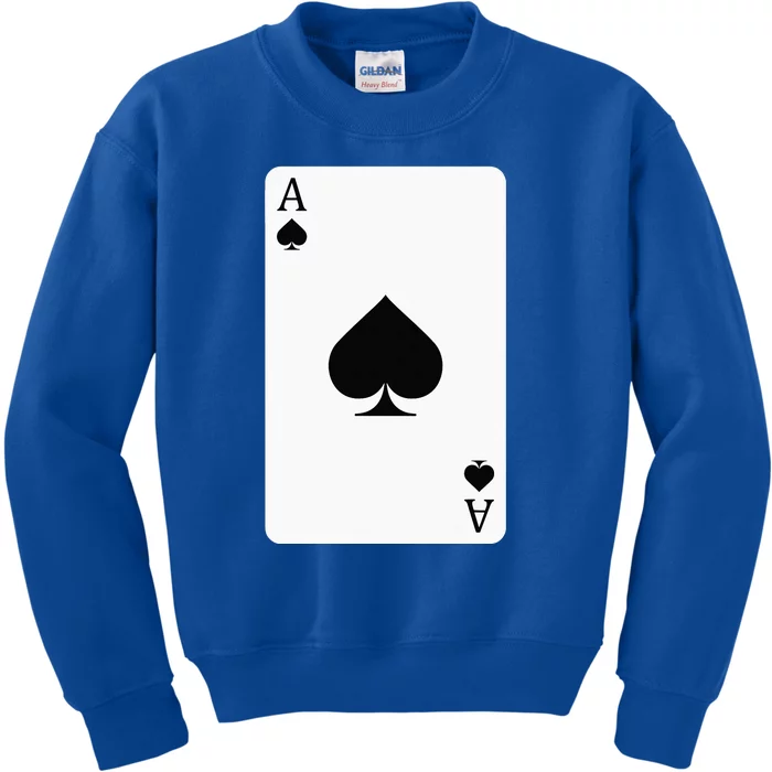 Ace Of Spades Playing Card Ace Card Kids Sweatshirt