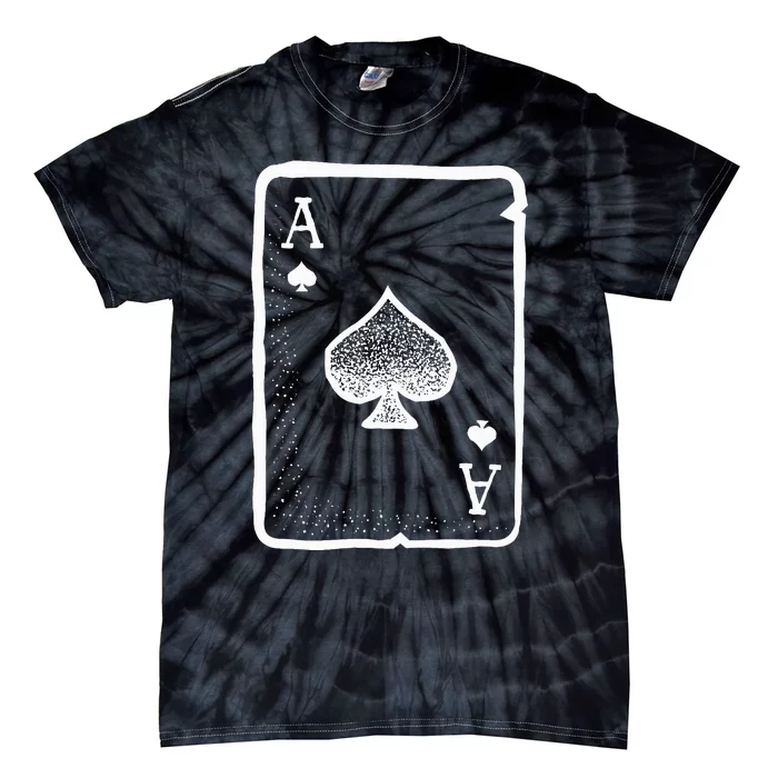 Ace of Spades Poker Playing Card Halloween Costume Tie-Dye T-Shirt