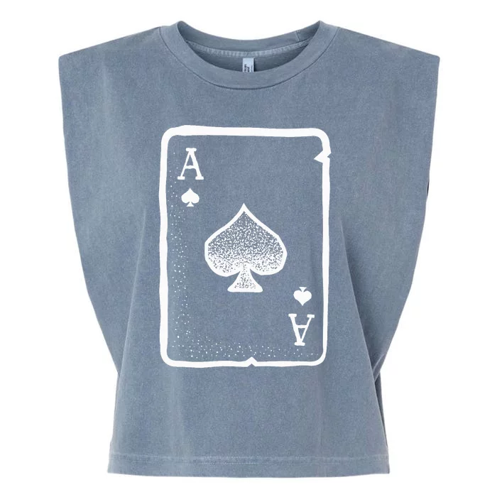 Ace of Spades Poker Playing Card Halloween Costume Garment-Dyed Women's Muscle Tee