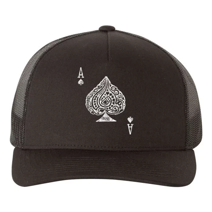 Ace Of Spades Texas Hold'em Poker Playing Card Yupoong Adult 5-Panel Trucker Hat