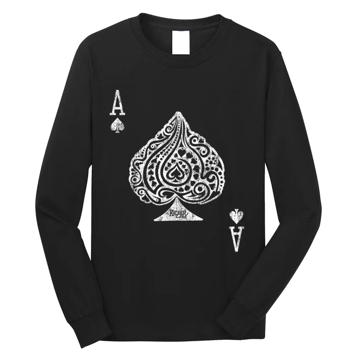 Ace Of Spades Texas Hold'em Poker Playing Card Long Sleeve Shirt