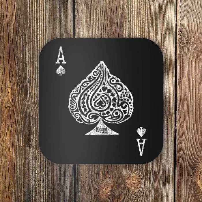 Ace Of Spades Texas Hold'em Poker Playing Card Coaster