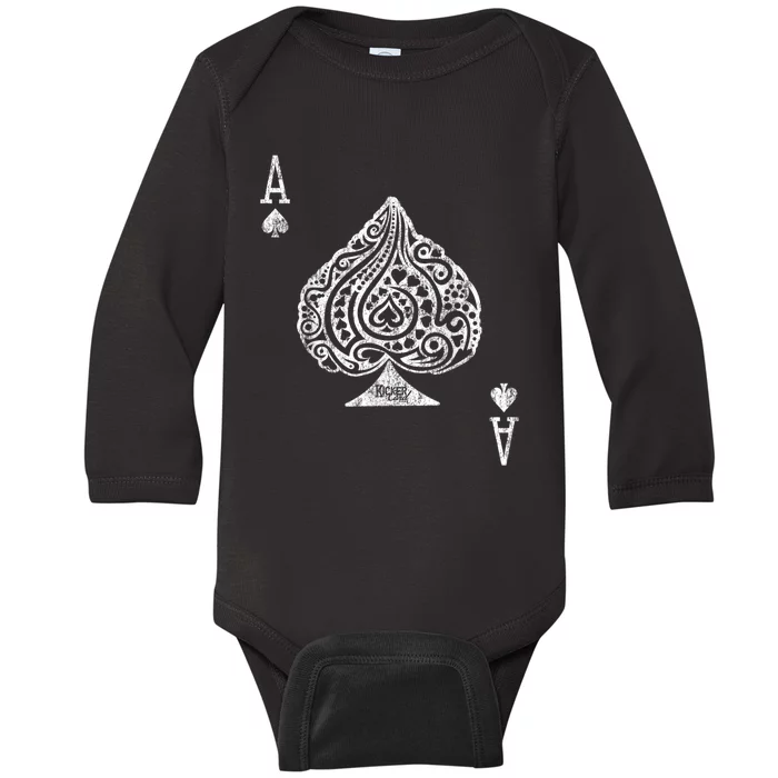 TeeShirtPalace | Ace Of Spades Texas Hold'em Poker Playing Card Baby Long  Sleeve Bodysuit