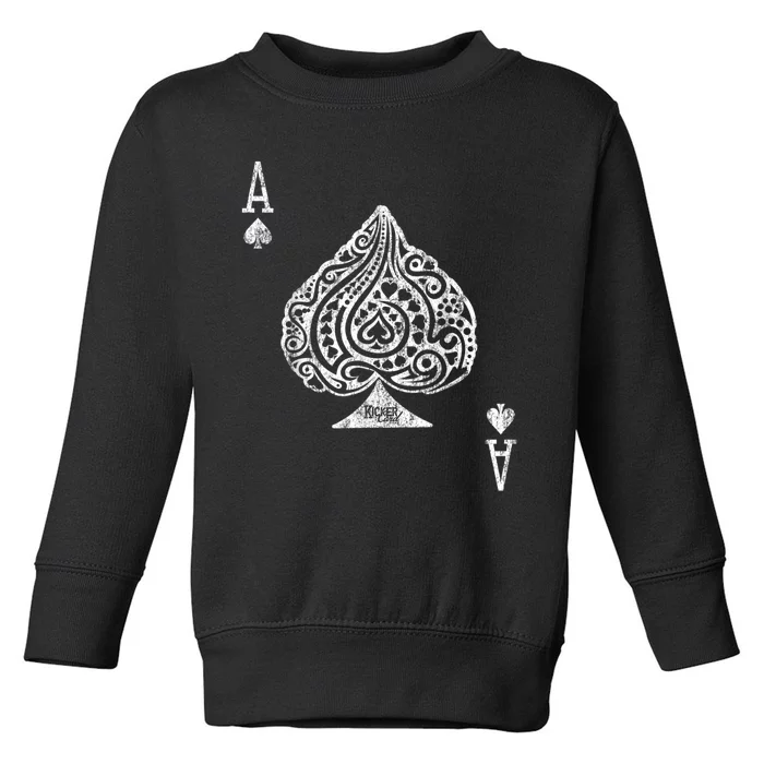 Ace Of Spades Texas Hold'em Poker Playing Card Toddler Sweatshirt