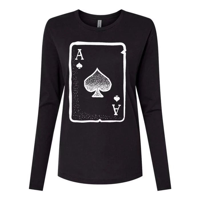 Ace Of Spades Poker Playing Card Halloween Costume Womens Cotton Relaxed Long Sleeve T-Shirt