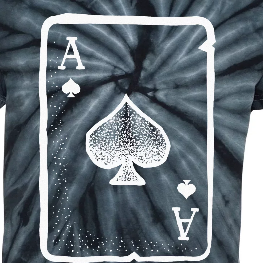 Ace Of Spades Poker Playing Card Halloween Costume Kids Tie-Dye T-Shirt