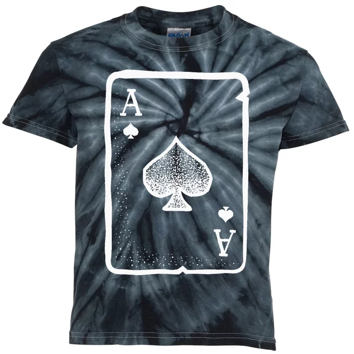 Ace Of Spades Poker Playing Card Halloween Costume Kids Tie-Dye T-Shirt