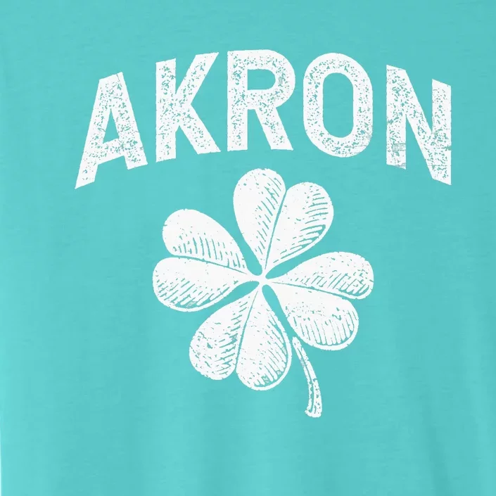 Akron, Ohio St Patrick's Day Shamrock Distressed Retro T ChromaSoft Performance T-Shirt