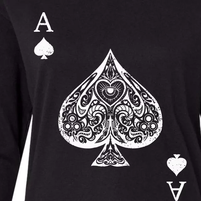 Ace Of Spades Costume Playing Card Costume Ace Spade Womens Cotton Relaxed Long Sleeve T-Shirt