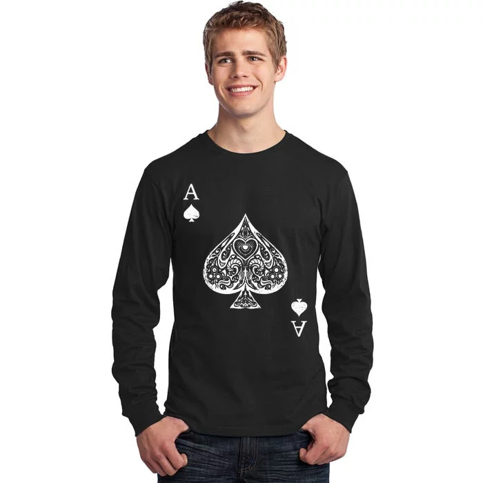 Ace Of Spades Costume Playing Card Costume Ace Spade Tall Long Sleeve T-Shirt