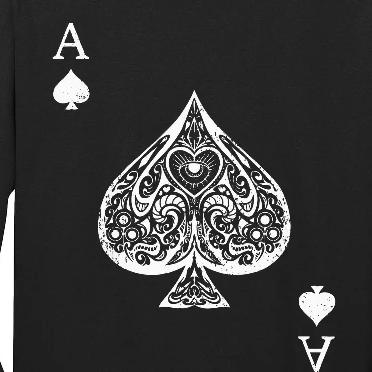 Ace Of Spades Costume Playing Card Costume Ace Spade Tall Long Sleeve T-Shirt