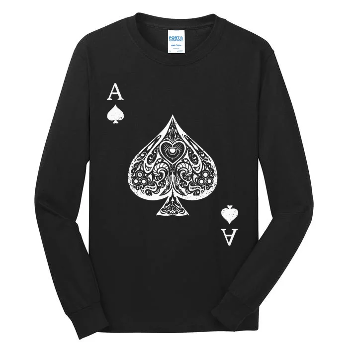 Ace Of Spades Costume Playing Card Costume Ace Spade Tall Long Sleeve T-Shirt