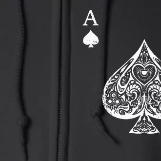 Ace Of Spades Costume Playing Card Costume Ace Spade Full Zip Hoodie