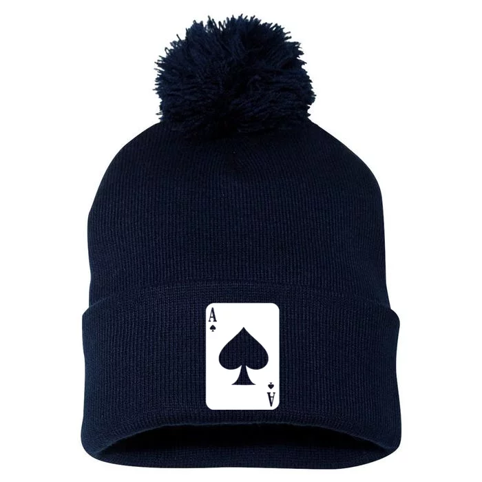 Ace Of Spades Pom Pom 12in Knit Beanie