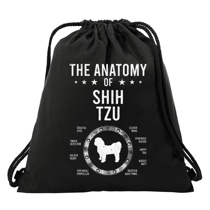 Anatomy of Shih Tzu Dog Lover Drawstring Bag