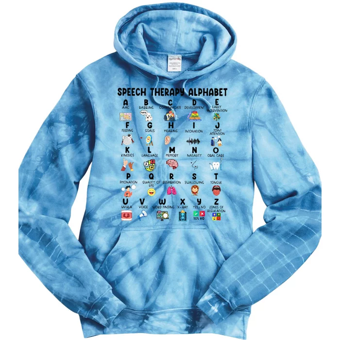 Abc Of Speech Therapy Alphabet Speech Language Pathologist Tie Dye Hoodie