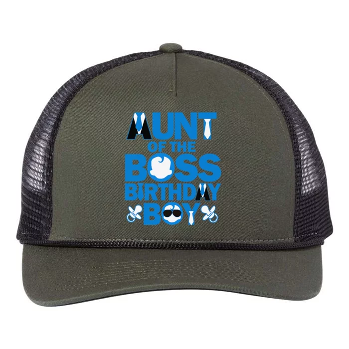 Aunt Of The Boss Birthday Boy Baby Family Party Decorations Retro Rope Trucker Hat Cap