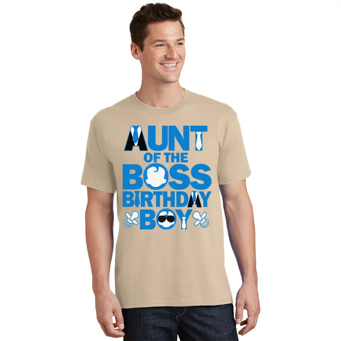 Aunt Of The Boss Birthday Boy Baby Family Party Decorations T-Shirt