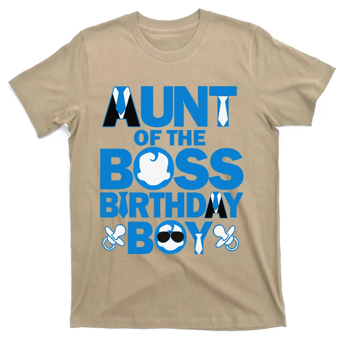 Aunt Of The Boss Birthday Boy Baby Family Party Decorations T-Shirt