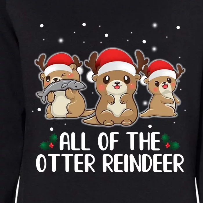 All Of The Otter Reindeer Christmas Womens California Wash Sweatshirt