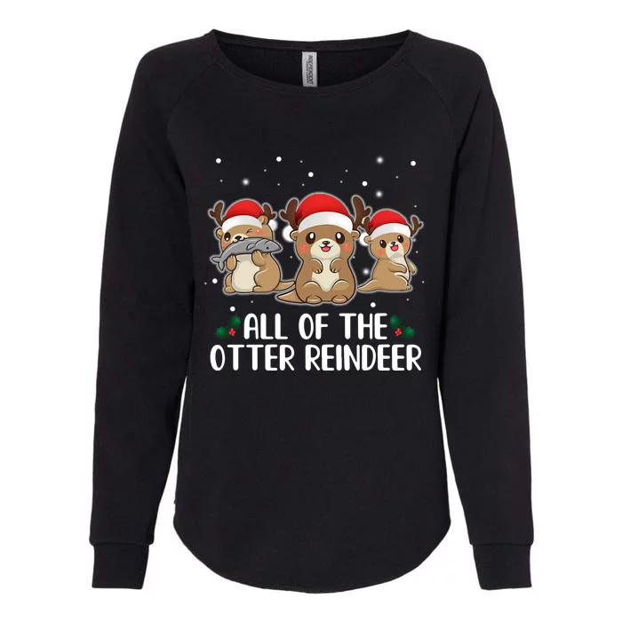 All Of The Otter Reindeer Christmas Womens California Wash Sweatshirt