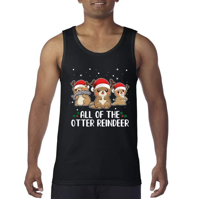 All Of The Otter Reindeer Christmas Tank Top