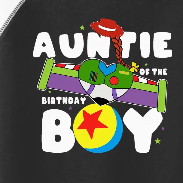 Auntie Of The Birthday Boy Toy Lover Funny Story Theme Bday Toddler Fine Jersey T-Shirt