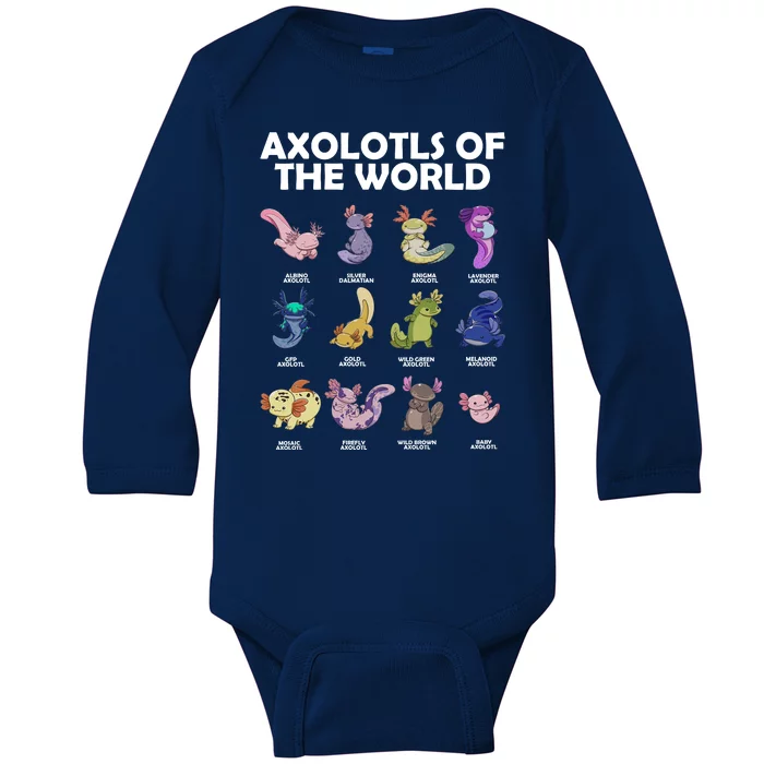 Axolotls Of The World Baby Long Sleeve Bodysuit