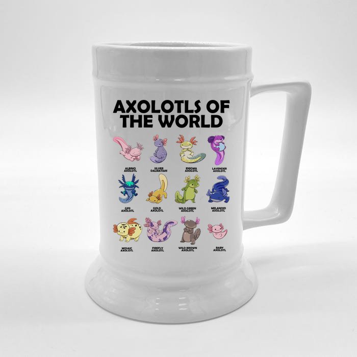 Axolotls Of The World Front & Back Beer Stein